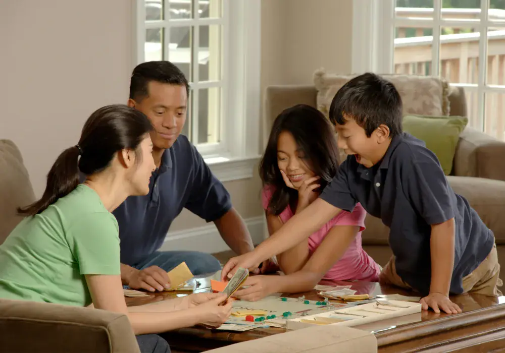 Family spending time together at home in Toronto